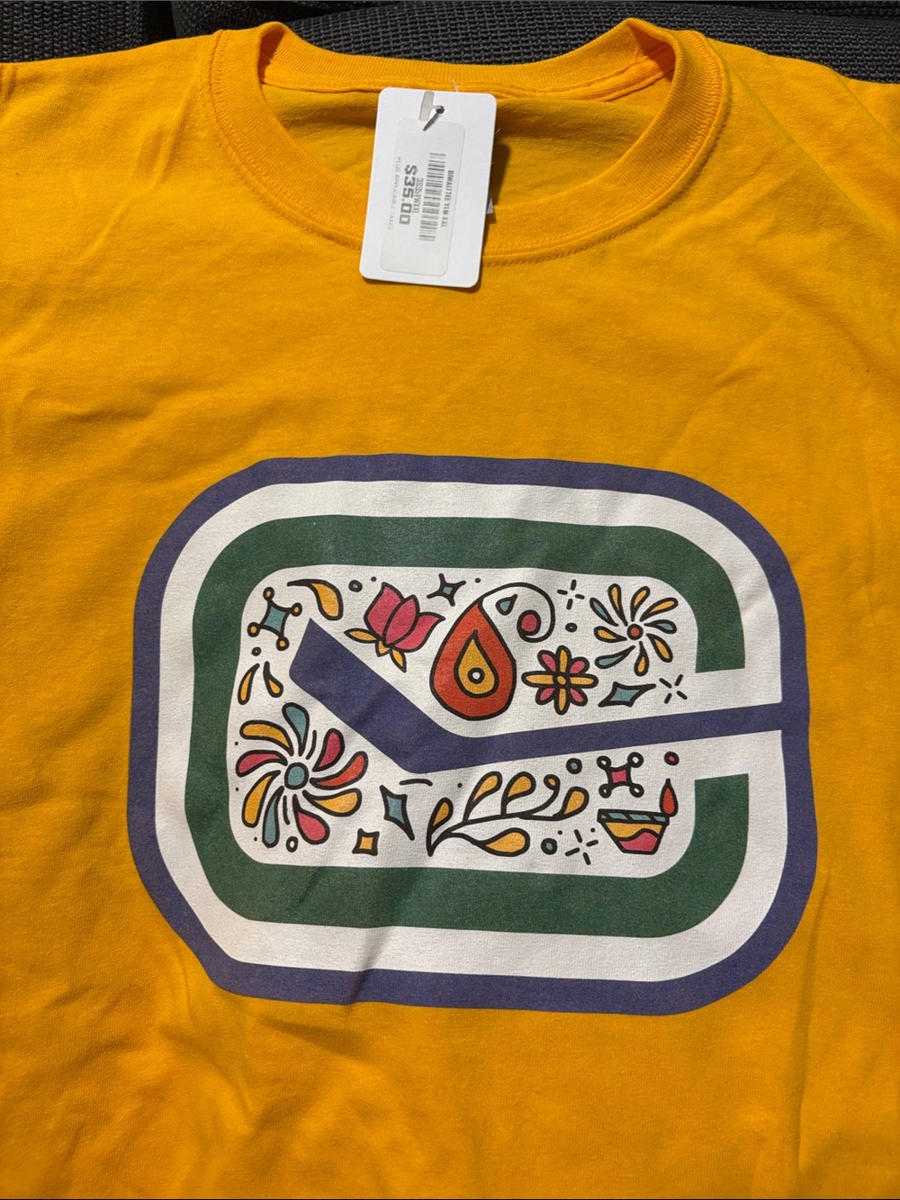 Canucks Diwali Yellow Graphic Tee - XXL